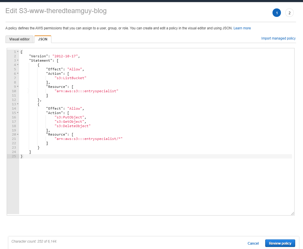 2.Enabling static web hosting